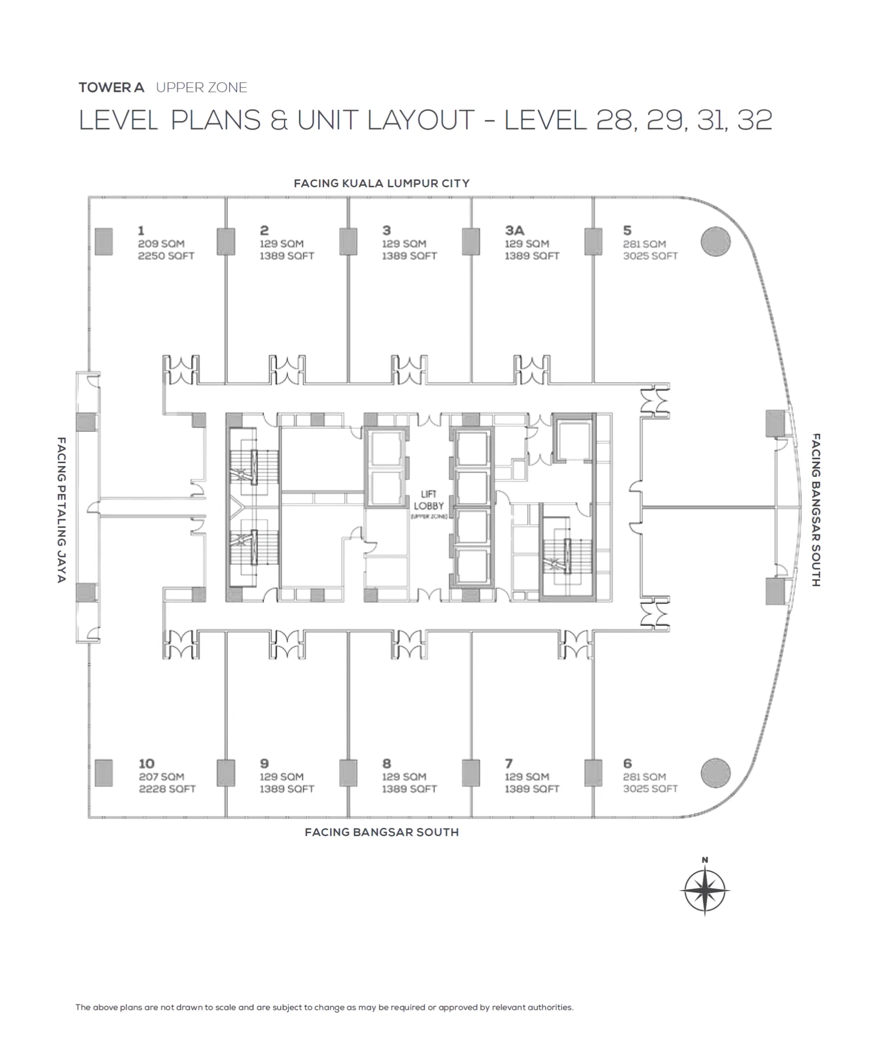 Bangsar South offices plan Type K - Duo Tower combined unit layout