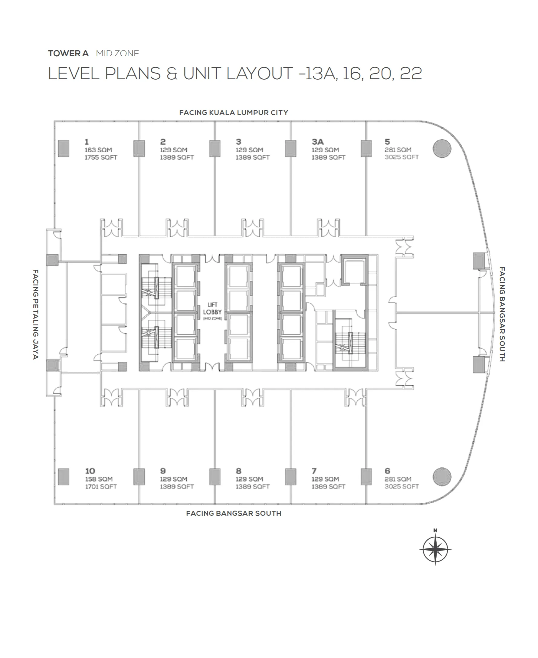 Duo Tower KL office layout Type D - open plan office design