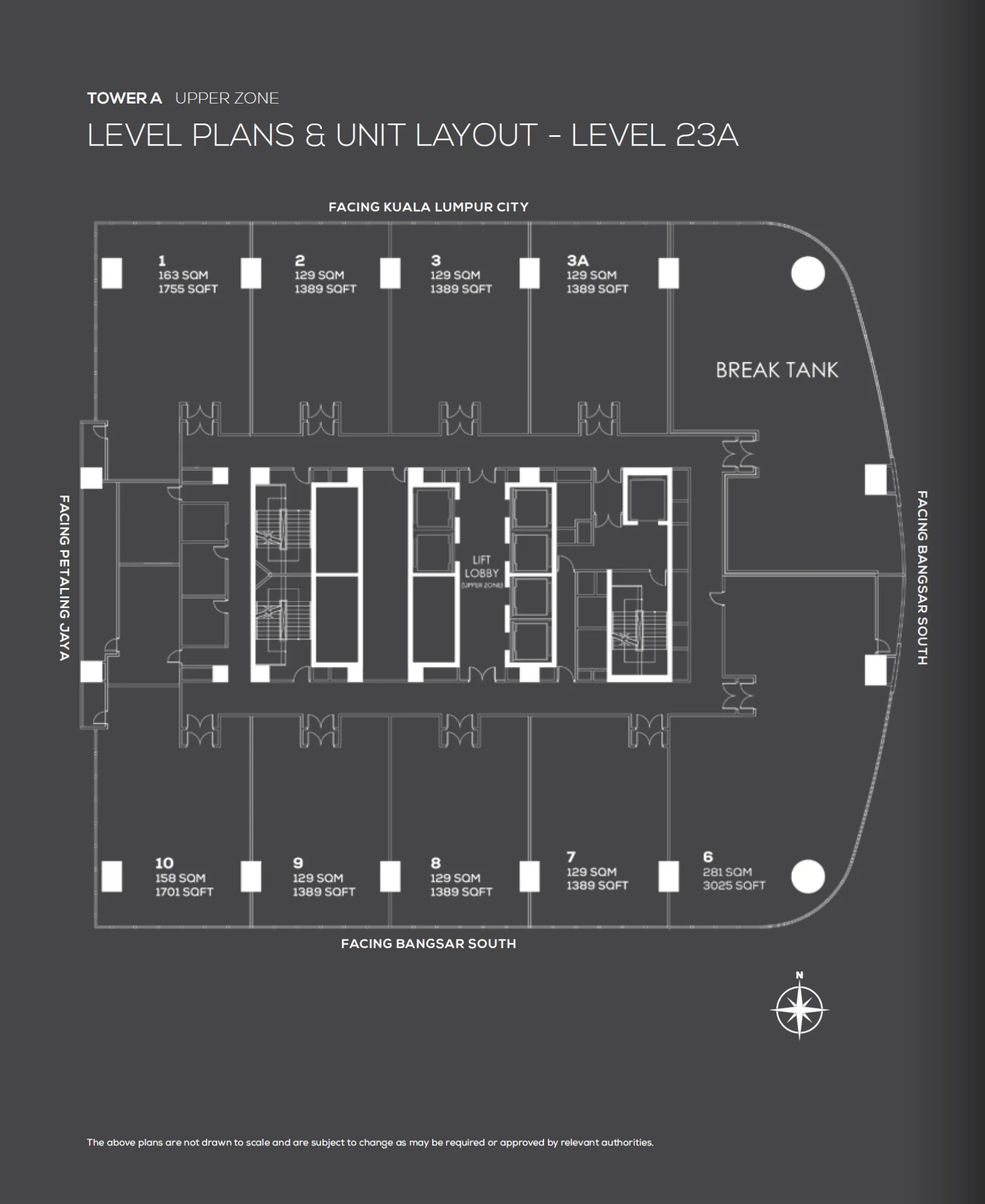 Bangsar South offices layout Type G - premium Grade A floor plan