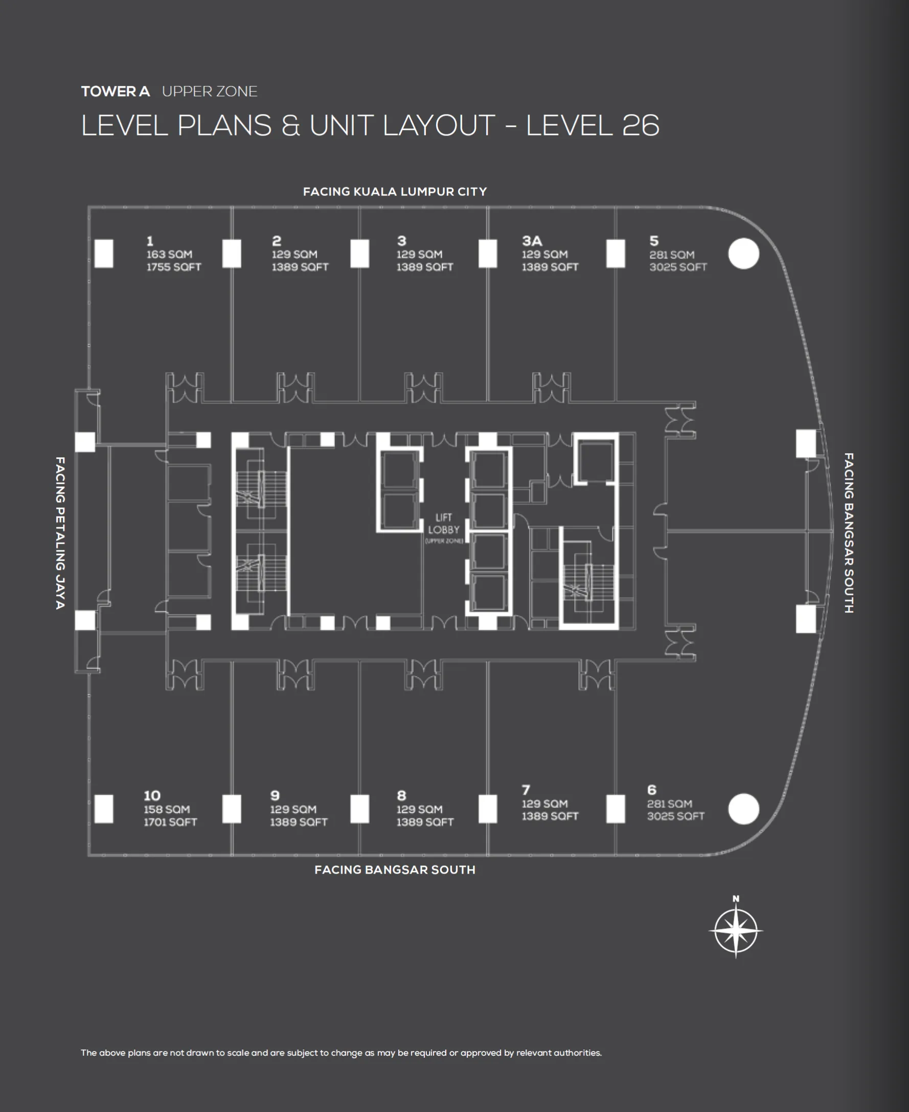 KL office layout Type I - Duo Tower flexible office configuration